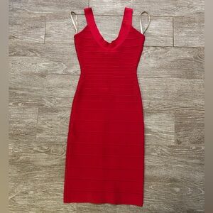 Herve Leger Vibrant Red Body-con Mini Dress